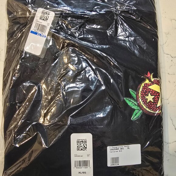 Chuck Taylor All Star Converse Pomegranate Hoodie Mens Size XL BLACK NEW - Picture 4 of 7